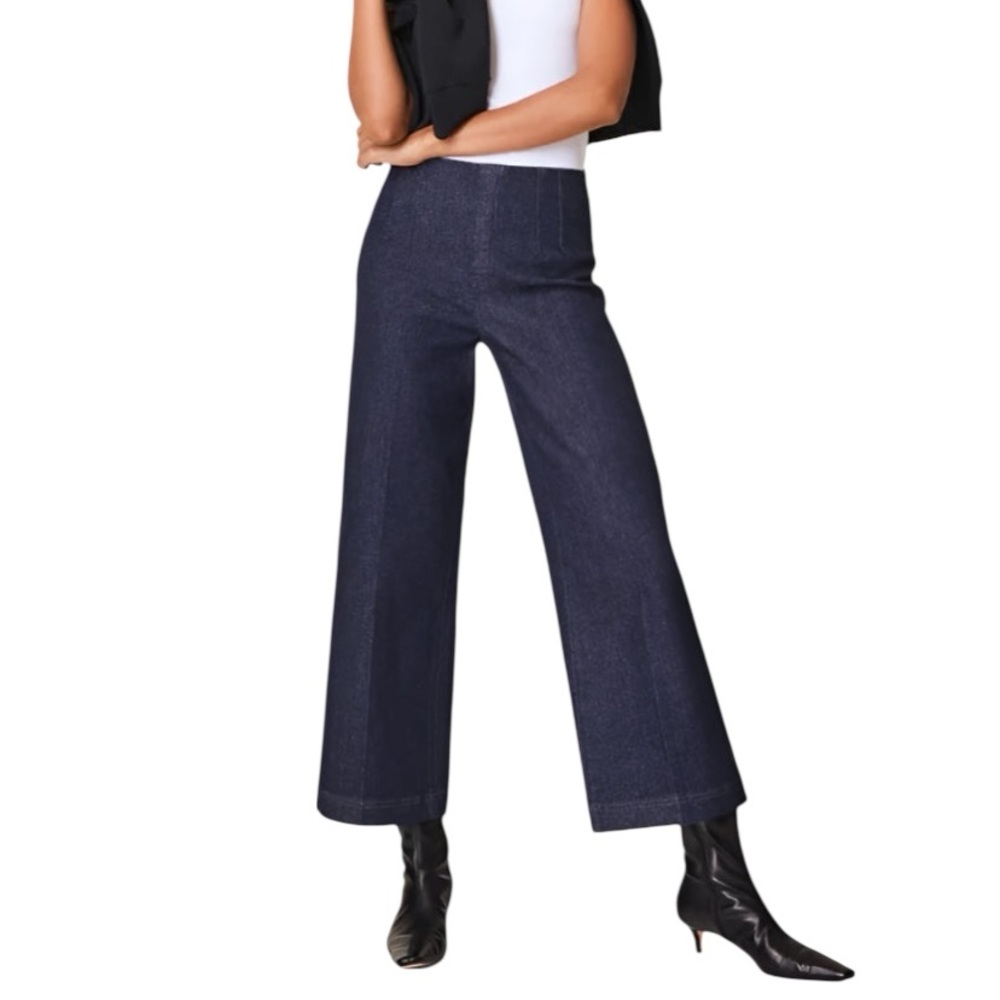 SPANX Wide Leg Dark Blue Denim Jeans
